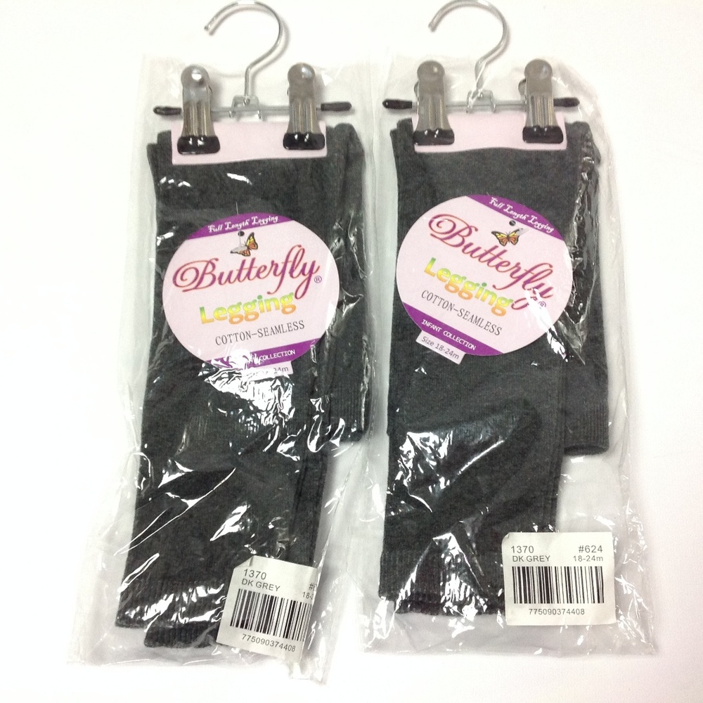 New Butterfly Kids Legging Cotton-Seamless Black